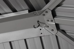 Metalen tuinhuisje Sardinië met 3x4 Garden Point gordijnen beige
