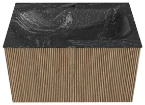 Mondiaz Kurve-dlux 70cm badmeubel dusk met 1 lade en wastafel big small midden 1 kraangat lava