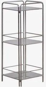 Badkamerrek 30x80 Cm Van Roestvrij Staal En Glas Idunai Geborsteld Roestvrij Staal - Sklum