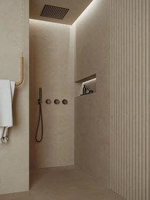 Saniclear Plus inbouw regendouche met inbouw douchekop 30x30cm en staafhanddouche verouderd messing