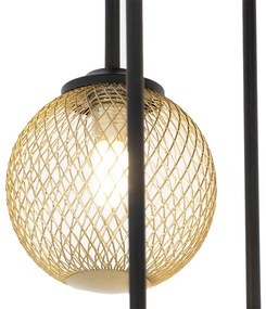 Art Deco plafondlamp zwart met goud 9-lichts - Athens Wire Landelijk G9 rond Binnenverlichting Lamp