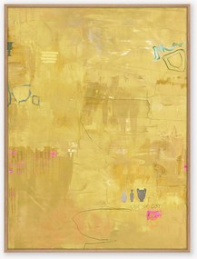 Handbeschilderde canvasdoek Yellow Petite