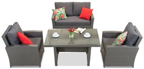 Garden Point Parma Apetito 4 antraciet technorattan meubelset