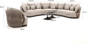 Hoek loungeset SUNS | 6 personen | Loungeset Beige | Hoekbank Aluminium | Kees Smit Tuinmeubelen