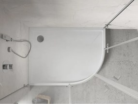 Mexen Flow+ asymmetrische linker kwartronde douchebak 90 x 80 cm, witte glans - 46Q108090LH