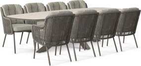 Tuinset 8 personen 300 cm Rope Taupe Santika Furniture Santika