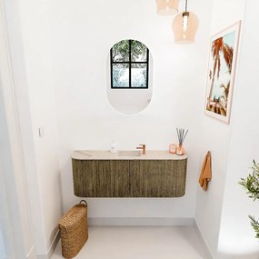 Mondiaz Joya DLux 115cm toiletmeubel ronding links/rechts dusk met wastafel faye midden 1 kraangat frappe