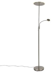 Moderne vloerlamp staal incl. LED dimbaar met leesarm - Strela