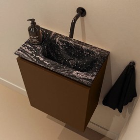 Mondiaz Ture DLux toiletmeubel 40cm rust met wastafel lava rechts zonder kraangat