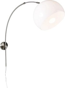 Smart wandbooglamp staal met witte kap incl. Wifi G125 - Bow