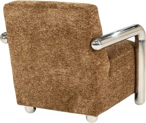 Fauteuil Chromen Armen Bruin