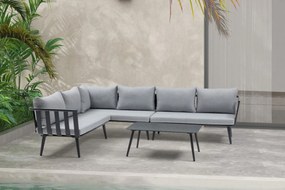 Hoek loungeset 5 personen Aluminium Grijs  De Laan Projects