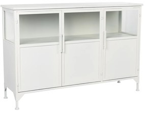 Wit Dressoir Van Ijzer En Glas - 120x35x80cm.