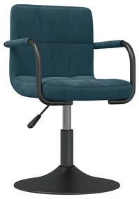 vidaXL Eetkamerstoel fluweel blauw