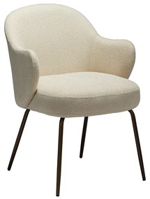 Dan-Form Bae Luxe Eetkamerstoel Met Armleuningen Almond Shimmer Boucle
