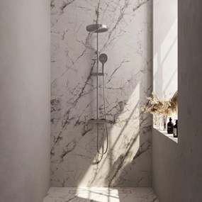 Brauer Stripe opbouw regendouche met 25cm hoofddouche en 3 standen handdouche RVS geborsteld PVD