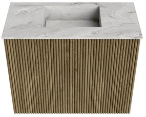 Mondiaz Joya DLux 50cm toiletmeubel dusk met wastafel faye midden zonder kraangat glace