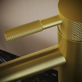 Saniclear Plus Curved hoge wastafelkraan geborsteld messing - mat goud