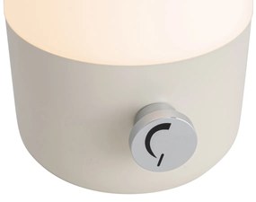 Set van 2 buiten tafellamp met dimmeren beige met wit incl. LED oplaadbaar - Haard Modern IP44 Buitenverlichting Lamp