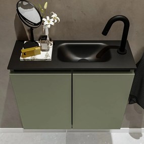 Mondiaz Ture 60cm toiletmeubel army met wastafel urban rechts 1 kraangat