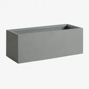 Rechthoekige Buitenbloempot Van Cement Sergio Grijs – Koel & 100 X 35 X 30 Cm - Sklum