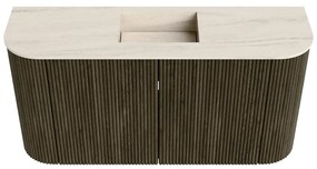 Mondiaz Joya DLux 85cm toiletmeubel ronding links/rechts shadow met wastafel faye midden zonder kraangat meli