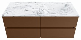 Mondiaz Vica DLux badmeubel 120cm rust 4 lades met wastafel glace rechts zonder kraangat