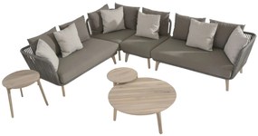 4 Seasons Outdoor Santander hoekbank XL met Gabor loungetafels SALE Loungeset zwart weerbestendig
