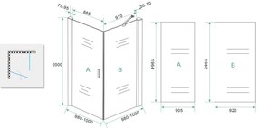 Mueller Super douchecabine 100x100cm mat zwart