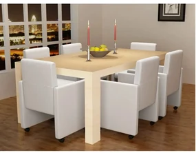 vidaXL Eetkamerstoelen 6 st kunstleer wit