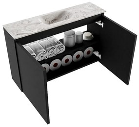 Mondiaz Ture DLux toiletmeubel 80cm urban met wastafel glace midden met kraangat