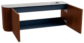 Mondiaz Joya DLux 110cm toiletmeubel ronding links ruby met wastafel faye rechts zonder kraangat glace