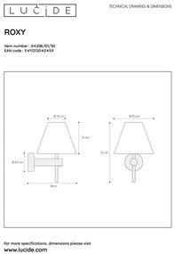 Lucide Roxy wandlamp 33W zwart
