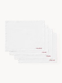 Linnen placemats Alari met borduurwerk, 4 stuks