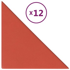 vidaXL Wandpanelen 12 st 1,08 m² 30x30 cm kunstleer rood