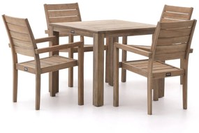 + 10% kassakorting | Diningset ROUGH | 4 personen teakhout | Tuinset stapelbaar | 5-delig | Kees Smit Tuinmeubelen