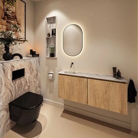 Mondiaz Ture DLux toiletmeubel 120cm washed oak met wastafel glace links zonder kraangat