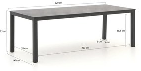 Apple Bee Hawaii/Menzano 220cm dining tuinset 7-delig stapelbaar