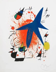 Kunstdruk Blue Star, 1972, Joan Mir