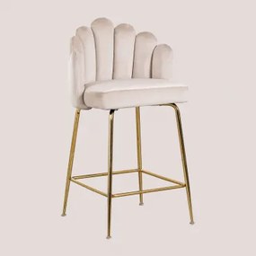 Set Van 4 Hoge Fluwelen Markina Krukken Beige – Crème & ↑65 Cm - Sklum