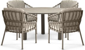 Tuinset 4 personen 140 cm Rope Taupe Santika Furniture Santika