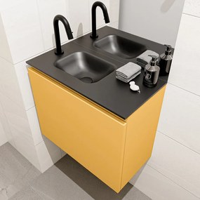 Mondiaz Olan 60cm toiletmeubel ocher met wastafel urban links 1 kraangat