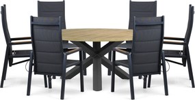 Tuinset Ronde Tuintafel 6 personen 160 cm Aluminium Grijs  Lifestyle Garden Furniture Essence/Rockville