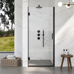 Saniclass Neptune 5000 Douchedeur - 65x200cm - profielloos veiligheidsglas - anti kalk - mat zwart NWA6211-65MB