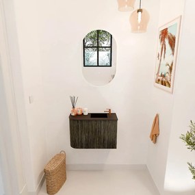Mondiaz Joya 60cm toiletmeubel ronding links shadow met wastafel faye rechts 1 kraangat urban