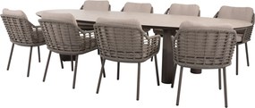 Denia Puglia dining tuinset 290x110xH75 cm 9 delig keramiek terre Taste 4SO