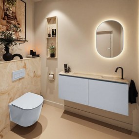 Mondiaz Ture DLux toiletmeubel 120cm clay met wastafel frappe rechts met kraangat