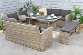 Marseille Apetito 10 Garden Point grijs technorattan tuinmeubelen
