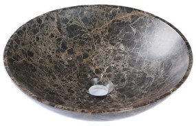 Saniclass Noche Waskom 42x42x12cm - rond - gemeleerd natuursteen - Dark Emperador SW1242435