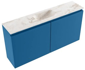 Mondiaz Ture DLux toiletmeubel 100cm jeans met wastafel frappe midden zonder kraangat